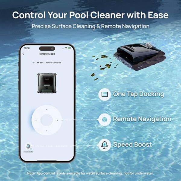 Beatbot AquaSense 2 Pro Pool Vacuum Robot, Unmatched 5-in-1 Cleaning, Skims Water Surface with Remote Navigation, Surface Parking, Clarifies Water, for Pools up to 3,875 Sq.ft – Dark Green - Image 3
