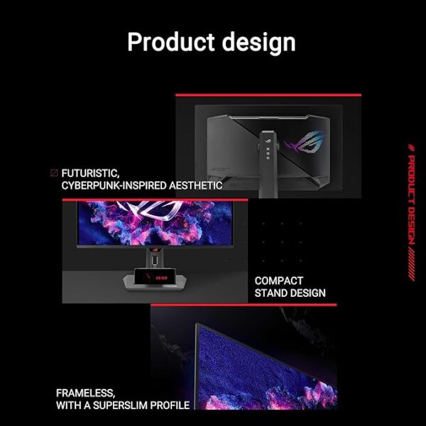 ASUS ROG Strix 27” 1440P OLED Gaming Monitor (XG27ACDNG) - QD-OLED, QHD (2560 x 1440), 360Hz, 0.03ms, Custom Heatsink, OLED Care+, G-SYNC Compatible, 99% DCI-P3, DisplayWidget, AI Gaming, 3yr warranty - Image 6
