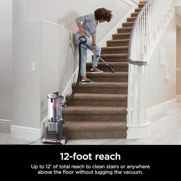 Shark ZU102 Rotator Pet Upright Vacuum with PowerFins HairPro & Odor Neutralizer Technology, Charcoal, 2.9 L Dust Cup - Image 6