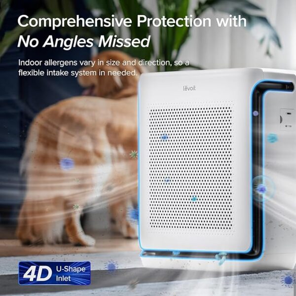 LEVOIT Air Purifiers for Home Large Room Up to 1800 Ft² in 1 Hr with Washable Pre-Filter, Air Quality Monitor, Smart WiFi, HEPA Sleep Mode for Allergies, Pet Hair in Bedroom, Vital 200S-P, White - Image 4