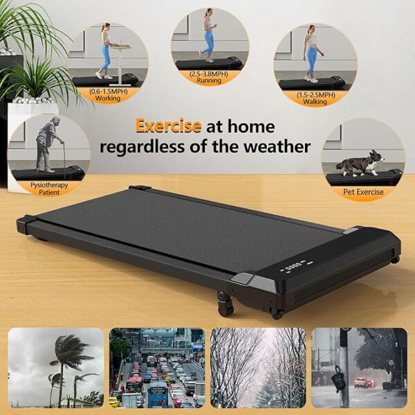 Walking Pad Treadmill with Incline,Under Desk Treadmill with Incline 2 in 1 for Walking and Jogging,2.5HP Compact Incline Walking Pad for Home Office with Remote Control - Image 6