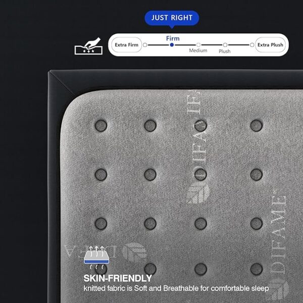 DIFAME Full Size Mattress, 12 Inch Gel Memory Foam Hybrid Firm Full Bed Mattress in a Box, Pressure & Back Pain Relief, Individually Pocket Spring, Edge Support, 100-Night Trial, CertiPUR-US - Image 3