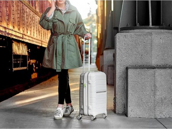 Samsonite Freeform Hardside Expandable Luggage with Spinners, White/Grey, 2PC SET (Carry-on/Large) - Image 4