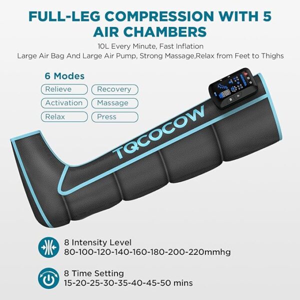 FSA HSA Eligible Foot and Leg Massager,Cordless Air Compression Recovery System for Blood Circulation and Pain Relief,Sequential Compression Device for Athletes - Image 3
