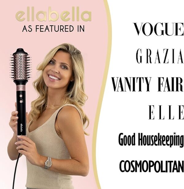 ELLA BELLA® 6 in 1 Professional Hot Air Styler • Powerful Hair Dryer & Straightener Set • Styling Without Heat Damage • Fast Drying Curling Volumizing Straightening • Includes Protective Travel Case - Image 5