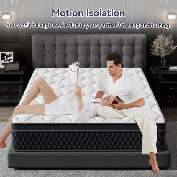 Queen Mattress, 10 Inch Hybrid Memory Foam Mattress in a Box, Individually Wrapped Pocket Coils Mattress for Isolate Motion ,Pressure Relief, CertiPUR-US Certified, Fiberglass Free & Support Comfort - Image 3