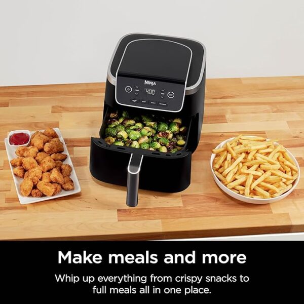 Ninja Air Fryer Pro 4-in-1 with 5 QT Capacity, Air Fry, Roast, Reheat, Dehydrate, Air Crisp Technology with 400F for hot, 120 Volts, Nonstick Basket & Crisper Plate, Grey, AF141 - Image 4