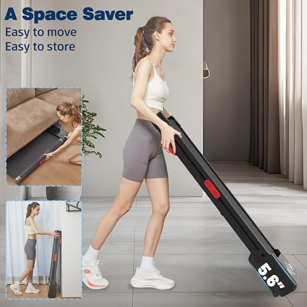 Walking Pad Treadmill with 12% 9-Level Auto Incline, 450 lbs Capacity and RGB LED Screen Under Desk Treadmill with Hiking Mode, Compact Treadmills for Home Small/Office - Image 4