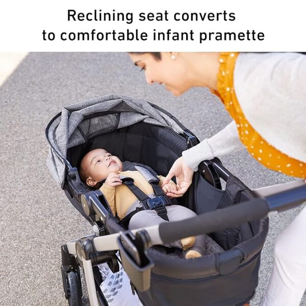 Graco Modes Pramette Travel System | Stroller & Car Seat Combo | 3-in-1 Stroller Modes | Includes Graco SnugRide 35 Infant Car Seat | Ellington - Image 3