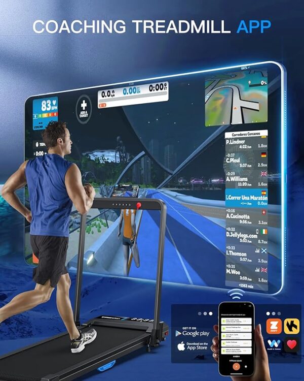 WELLFIT 10% Incline Walking Pad, 2.5HP 7.6MPH 340 lb+ Capacity Treadmills for Home, 41 * 16 inch Wide Running Area Treadmill with Mute Remote, APP and Console Control for Small Space, No Assemble - Image 6