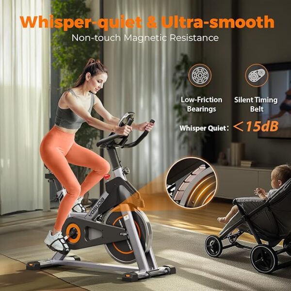 YOSUDA Indoor Cycling Bike Brake Pad/Magnetic Stationary Bike - Cycle Bike with Tablet Mount & Comfortable Seat Cushion - Image 5