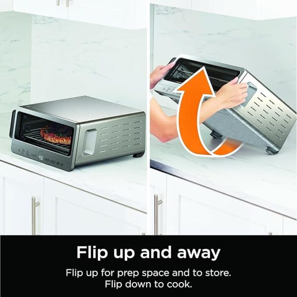 Ninja Flip Toaster Oven&Air Fryer, 8-in-1 Functionality, Flip Up&Away Capability for Storage Space, LargeCapacity, Air Fry Basket, SheetPan, Wire Rack&Removable Crumb Tray, Stainless,1800 watts, SP151 - Image 4