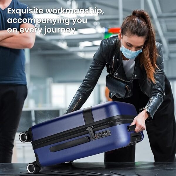 Luggage Sets 3 Piece with Spinner Wheel, Hardside Suitcase Set with TSA Lock, Expandable Travel Luggage for Men and Women, Blue - Image 6