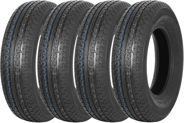 Set of 4 Heavy Duty Trailer Tires ST205/75R15 205 75 15 10-Ply Load Range E, 205 75R15 ST 205/75/15, 111/106N