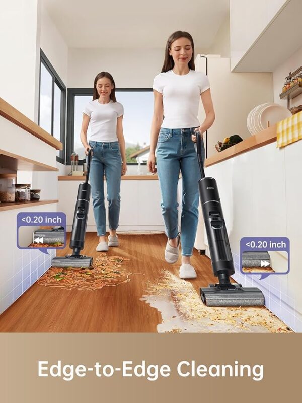 DREAME H12 PRO Wet Dry Vacuum Cleaner, Cordless Vacuum Mop All in One, Smart Floor Cleaner for Hard Floor, One-Step Edge to Edge Cleaning with Hot Air Drying - Image 3