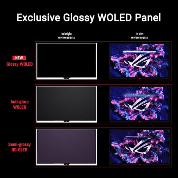 ASUS ROG Strix 27” 1440P OLED Gaming Monitor (XG27AQDMG) - QHD, Glossy OLED, 240Hz, 0.03ms, Custom Heatsink, Anti-Flicker,Uniform Brightness, G-SYNC Compatible, 99% DCI-P3, DisplayWidget, - Image 3