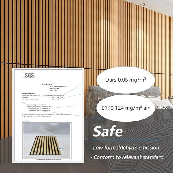 Art3d 2-Pack Acoustic Wood Slat Wall Panels for Interior Decor, 3D Fluted Sound Absorbing Wood Paneling for Accent Wall Ceiling Kitchen Living Room Bedroom Office, 47.2 x 23.6 inch Teak - Image 6