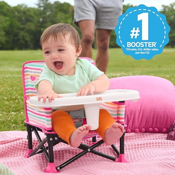 Bright Starts Disney Minnie Mouse Pop 'N Sit Portable Booster, Indoor/Outdoor Use, Floor Seat with Feeding Tray, 6 Mos - 3 Yrs - Image 4