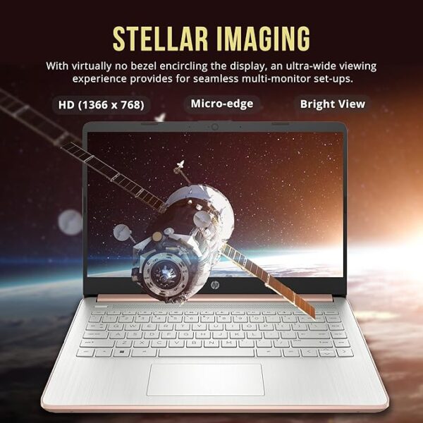 HP Stream 14" HD BrightView Laptop, Intel Celeron N4120, 16GB RAM, 288GB Storage (128GB eMMC + 160GB Docking Station Set), Intel UHD Graphics, 720p Webcam, Wi-Fi, 1 Year Office 365, Win 11 S, Gold - Image 6