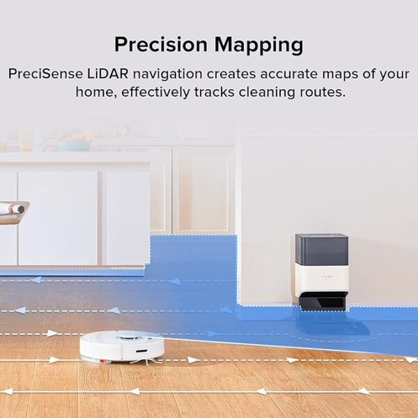 roborock Q7 Max+ Robot Vacuum and Mop, Self-Emptying up to 7 Weeks, 4200Pa Suction, 30-Level Adjustable Water Flow, PreciSense LiDAR Navigation, No-Mop & No-Go Zones, APP & Voice Control - Image 2