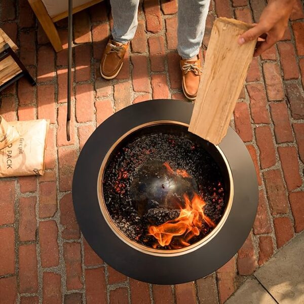 TIKI 25-Inch Smokeless Patio Fire Pit, Wood Burning with Removable Ash Pan & Weather-Resistant Cover, Modern Black Design – Ideal Outdoor Smokeless Fire Pit for Backyard & Patio - Image 6