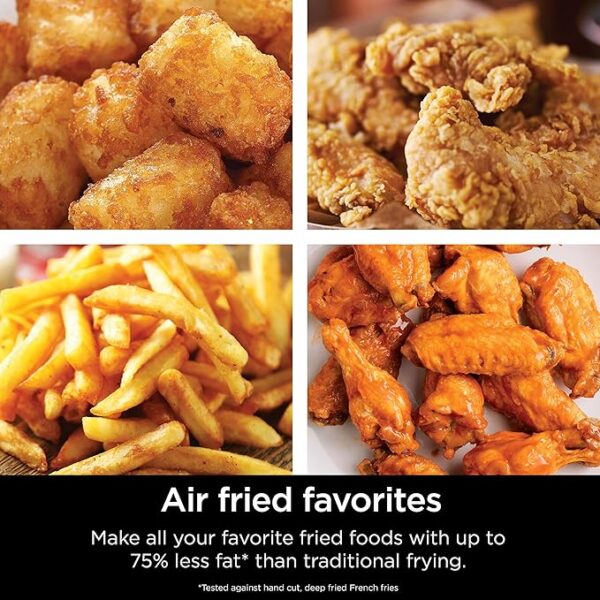 Ninja Air Fryer, Roast, Bake, Air Fry, Roast, Broil, Reheats, & Dehydrates, 4-in-1, Fries, Frozen Food, Veggies, and Juicy Meat, Less Oil, Easy Meals, Healthy Meals, Compact, 4 QT, Grey, AF101 - Image 3