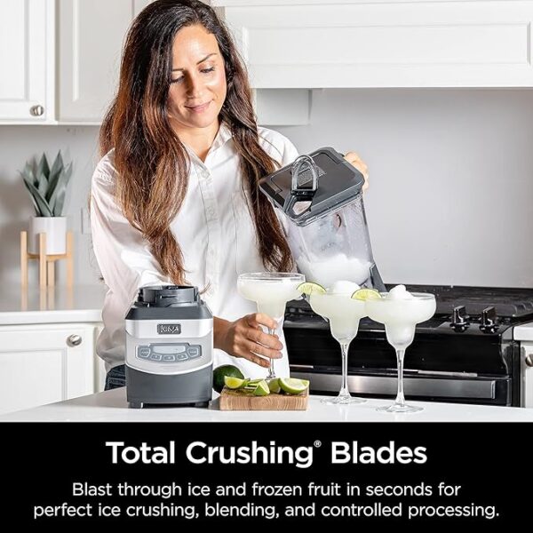 Ninja BL660 Professional Compact Smoothie & Food Processing Blender, 1100-Watts, 3 Functions -for Frozen Drinks, Smoothies, Sauces, & More, 72-oz.* Pitcher, (2) 16-oz. To-Go Cups & Spout Lids, Gray - Image 2