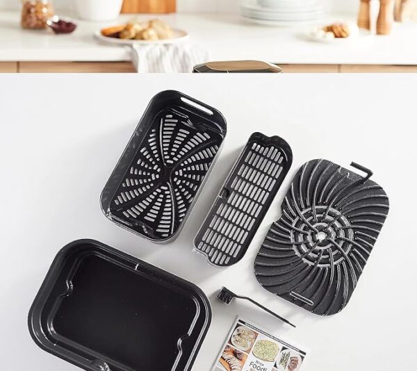 Ninja Indoor Grill, Foodi Smart XL 6-in-1 Indoor Grill with Air Fry, Roast, Bake, Broil & Dehydrate, Smart Thermometer, Black/Silver, FG551 - Image 3