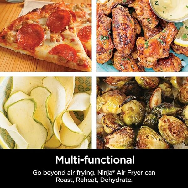 Ninja Air Fryer, Roast, Bake, Air Fry, Roast, Broil, Reheats, & Dehydrates, 4-in-1, Fries, Frozen Food, Veggies, and Juicy Meat, Less Oil, Easy Meals, Healthy Meals, Compact, 4 QT, Grey, AF101 - Image 5