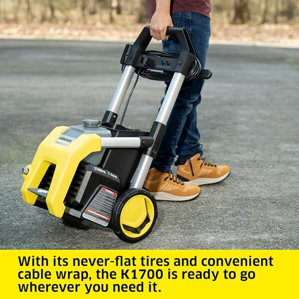 Kärcher Pressure Washer K1700, Max 2125 PSI, 3 Spray Nozzles, Detergent Tank, For Cars, Driveways, Siding, Patios, 1.46 max. GPM - Image 3