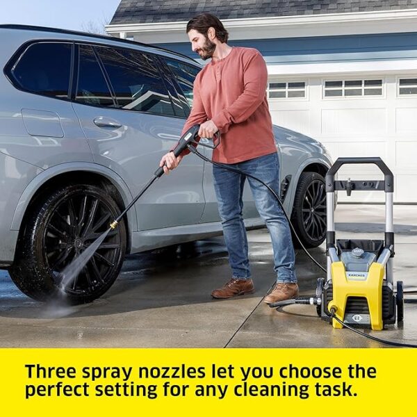 Kärcher Pressure Washer K1700, Max 2125 PSI, 3 Spray Nozzles, Detergent Tank, For Cars, Driveways, Siding, Patios, 1.46 max. GPM - Image 4