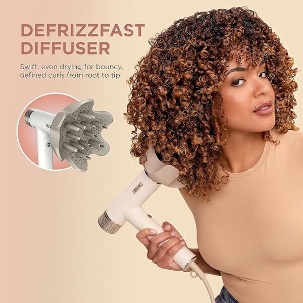 Shark Hair Dryer SpeedStyle RapidGloss Finisher and High-Velocity Dryer, Ionic Hair Blow Dryer with IQ Speed Styling and Drying Suite, No Heat Damage, Best for Curly and Coily Hair, Silk, HD332 - Image 3