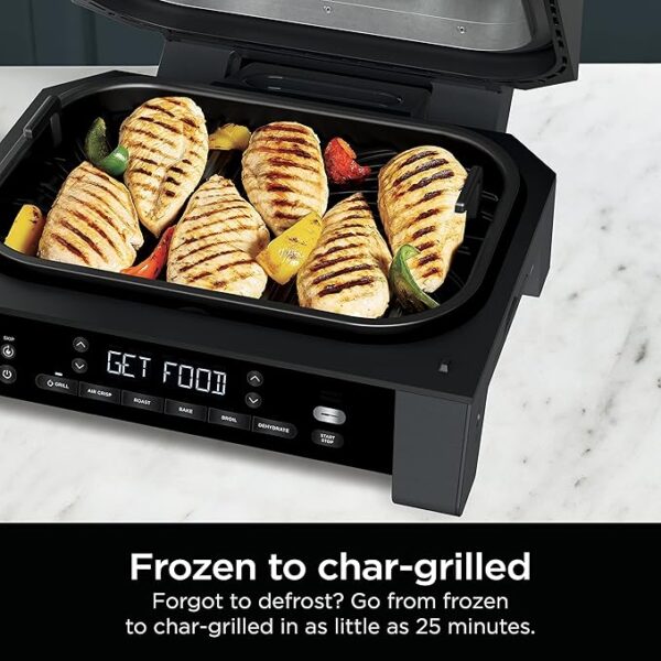 Ninja DG551 Foodi Smart XL 6-in-1 Indoor Grill with Air Fry, Roast, Bake, Broil, & Dehydrate, Foodi Smart Thermometer, 2nd Generation, Black/Silver - Image 6