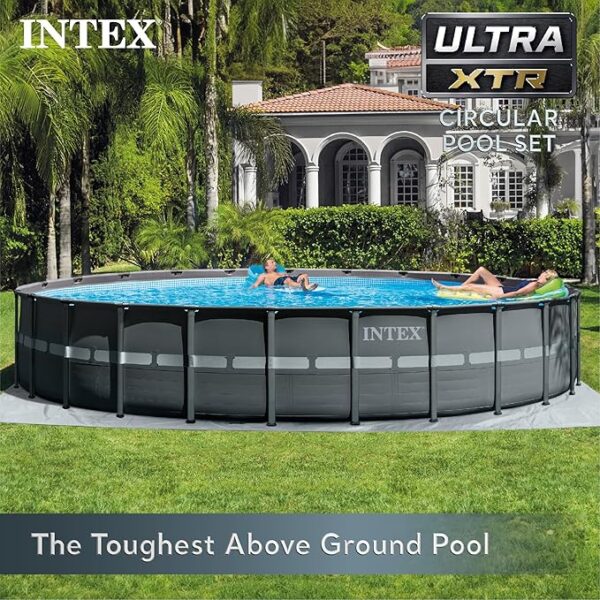 Intex 18' x 52" Ultra XTR Round Frame Above Ground Swimming Pool with Sand Filter Pump, Cover, Ladder, Ground Cloth, and Maintenance Accessory Kit - Image 6