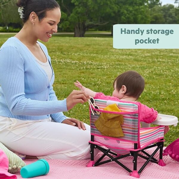 Bright Starts Disney Minnie Mouse Pop 'N Sit Portable Booster, Indoor/Outdoor Use, Floor Seat with Feeding Tray, 6 Mos - 3 Yrs - Image 3