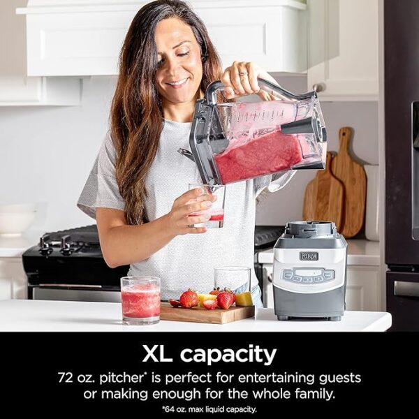 Ninja BL660 Professional Compact Smoothie & Food Processing Blender, 1100-Watts, 3 Functions -for Frozen Drinks, Smoothies, Sauces, & More, 72-oz.* Pitcher, (2) 16-oz. To-Go Cups & Spout Lids, Gray - Image 5
