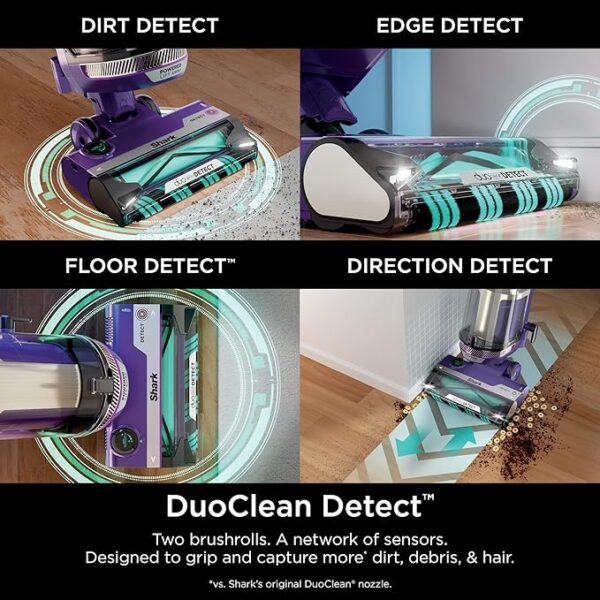 Shark POWERDETECT Upright Vacuum Cleaner with HEPA Filter, Heavy Duty Vacuum with Powerful Suction for Pet Hair Pickup, DuoClean Technology, Powered Lift-Away, Ideal for Carpets & Hardfloors, AZ4002 - Image 2