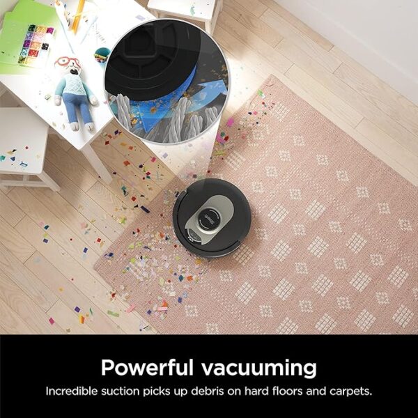 Shark AV2501AE AI Robot Vacuum with XL HEPA Self-Empty Base, Bagless, 60-Day Capacity, LIDAR Navigation, Perfect for Pet Hair, Compatible with Alexa, Wi-Fi Connected, Carpet & Hard Floor, Black - Image 4
