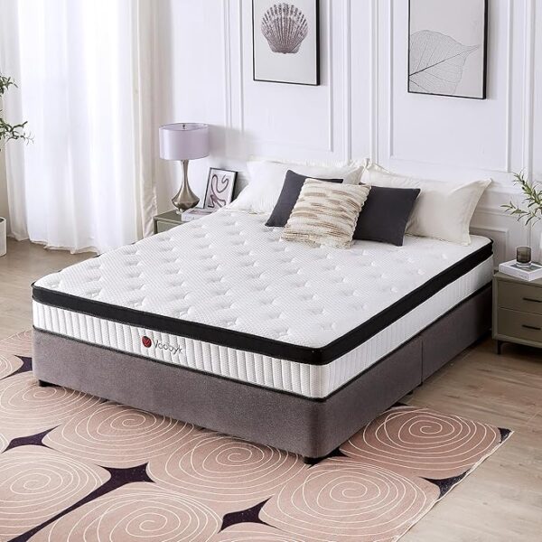 Full Size Mattress, 10 inch Hybrid Full Mattress in a Box, Memory Foam Mattress with Pocket Springs, Pressure Relief & Motion Isolation, CertiPUR-US Certified, Medium Firm