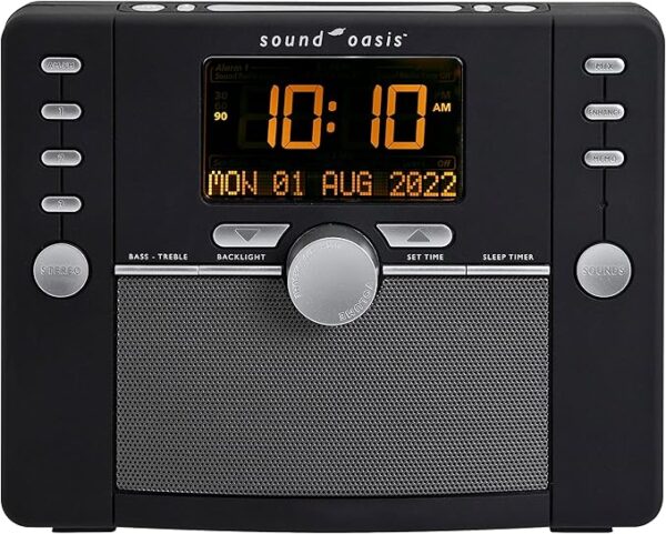 Sound Oasis Deluxe Bluetooth Sleep Tinnitus Sound Machine, World’s Best White Noise Machine for Better Sleep, Tinnitus Management, Clock Radio 288 Sounds