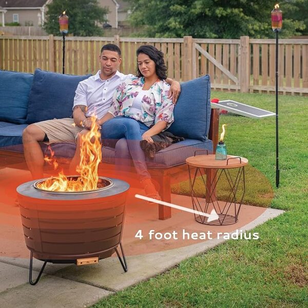 TIKI 25-Inch Smokeless Patio Fire Pit, Wood Burning with Removable Ash Pan & Weather-Resistant Cover, Modern Black Design – Ideal Outdoor Smokeless Fire Pit for Backyard & Patio - Image 5