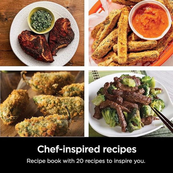 Ninja Air Fryer, Roast, Bake, Air Fry, Roast, Broil, Reheats, & Dehydrates, 4-in-1, Fries, Frozen Food, Veggies, and Juicy Meat, Less Oil, Easy Meals, Healthy Meals, Compact, 4 QT, Grey, AF101 - Image 4