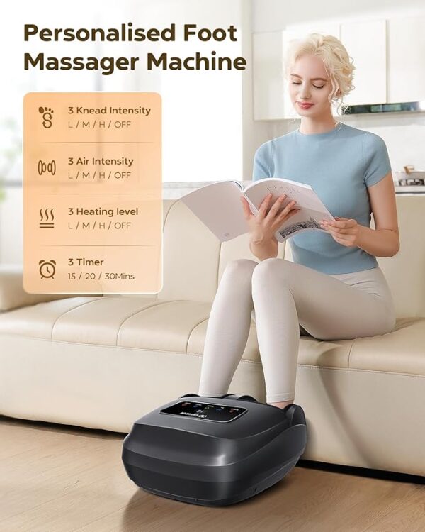 Shiatsu Foot Massager Machine with Heat, FSA/HSA Eligible, Deep Kneading, 2025 Upgrade Electric Feet Massager for Plantar Fasciitis, Neuropathy, Foot Warmer, Gifts for Women, Fits to Size 14 - Image 2