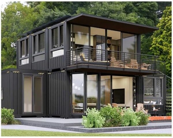 2 Storey Portable Expandable Prefab House Tiny Homes to Live in for Adults Mini Foldable Container House Mobile Home Modular Homes Mini Live Houses Double Floors Prefab Space