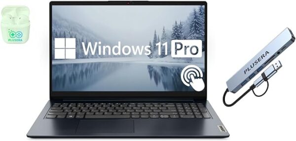 Lenovo IdeaPad 15.6” FHD Touchscreen Laptop, 40GB RAM 2.5TB Storage (2TB SSD+512GB Docking Station Set), 10-Cores Intel Core i5, Windows 11 Pro with Microsoft Office Included, PLUSERA Earphones