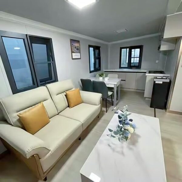 Portable Prefab Tiny Home for Sale, 20ft Expandable Prefabricated Tiny House with 2 Bedrooms, Fully Equipped Bathroom & Kitchen, Modular Container House to Live in for Adults Mobile Foldable Home - Image 2