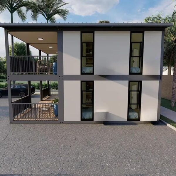 2-Storey Custom Detachable Tiny Home with 1-6 Bedroom, Expandable Container Tiny House for Sale, Prefabricated Modern Modular 2 Story Office Building - Image 6