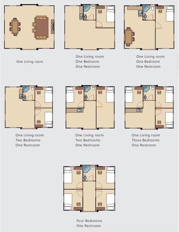 Tiny Homes for Sale Prefab, 40ft Expandable Container House Steel Portable Prefabricated Villa Tiny Home to Live in for Adults with 2-3 Bedrooms, 1 Full Equiped Bathroom and Kitchen Modular House - Image 7
