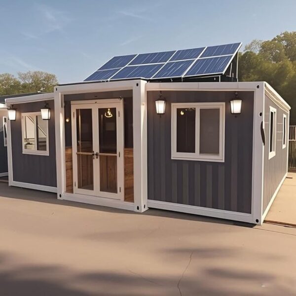 Portable Prefab Tiny Home for Sale, 20ft Modular Homes with 3 Bedrooms, 1 Kitchen & Bathroom, Expandable Container House, Mobile Foldable Home for Adults