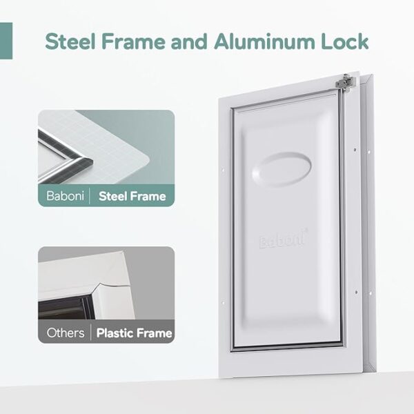 Baboni 3-Flaps Pet Door for Interior and Exterior Doors, Steel Frame and Telescoping Tunnel, Strong and Durable Dog Door (Pets Up to 100 Lb) -Large - Image 6
